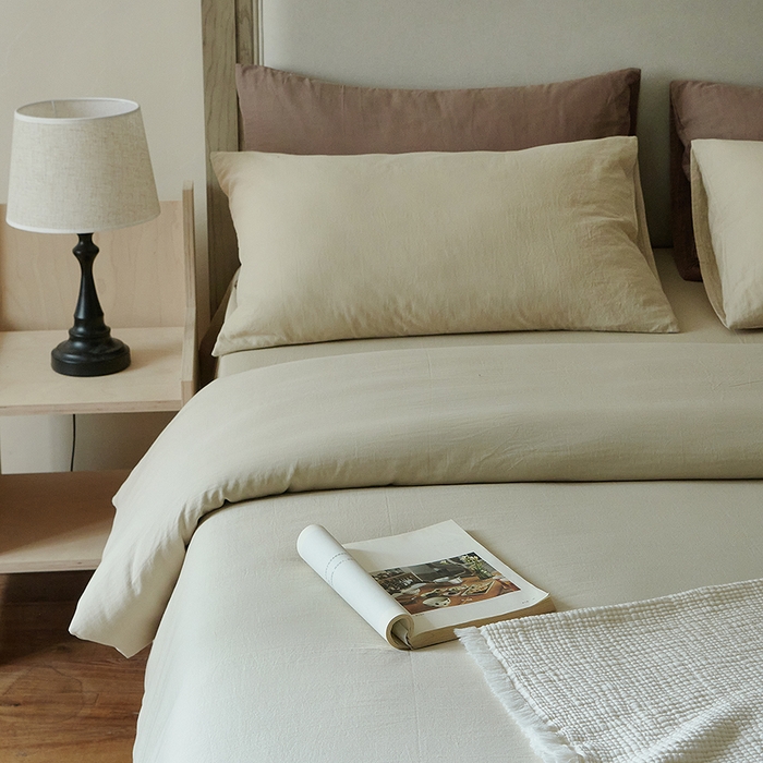 91家纺网 家纺一手货源 找家纺 子和家居 2025新款80支高密全棉双层纱四件套-云憩 云憩-洋乳