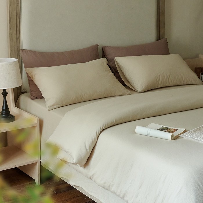 91家纺网 家纺一手货源 找家纺 子和家居 2025新款80支高密全棉双层纱四件套-云憩 云憩-洋乳