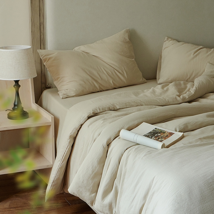 91家纺网 家纺一手货源 找家纺 子和家居 2025新款80支高密全棉双层纱四件套-云憩 云憩-洋乳