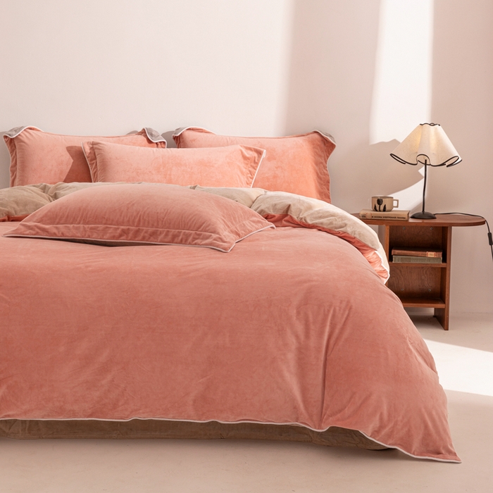 91家纺网 家纺一手货源 找家纺 （总）安力森/诚臻酒店用品 2025新款麻绳婴儿绒四件套 秋冬加厚亲肤保暖卧室床品套件（280克）