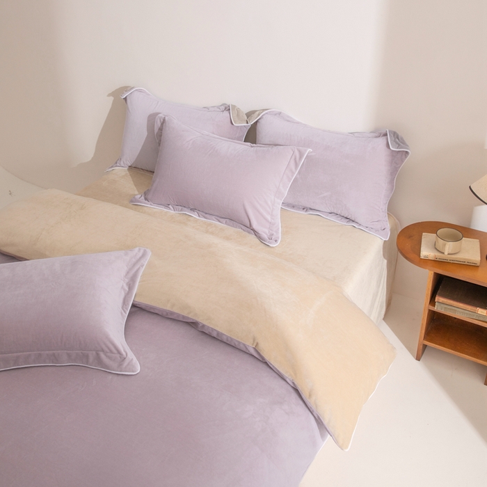 91家纺网 家纺一手货源 找家纺 安力森/诚臻酒店用品 2025新款麻绳婴儿绒四件套 秋冬加厚亲肤保暖卧室床品套件（280克） 芋泥-奶咖