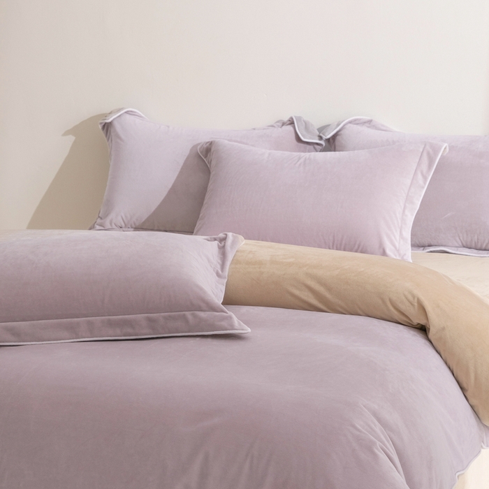 91家纺网 家纺一手货源 找家纺 安力森/诚臻酒店用品 2025新款麻绳婴儿绒四件套 秋冬加厚亲肤保暖卧室床品套件（280克） 芋泥-奶咖