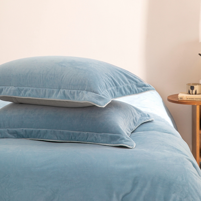 91家纺网 家纺一手货源 找家纺 安力森/诚臻酒店用品 2025新款麻绳婴儿绒四件套 秋冬加厚亲肤保暖卧室床品套件（280克） 浅蓝-银灰