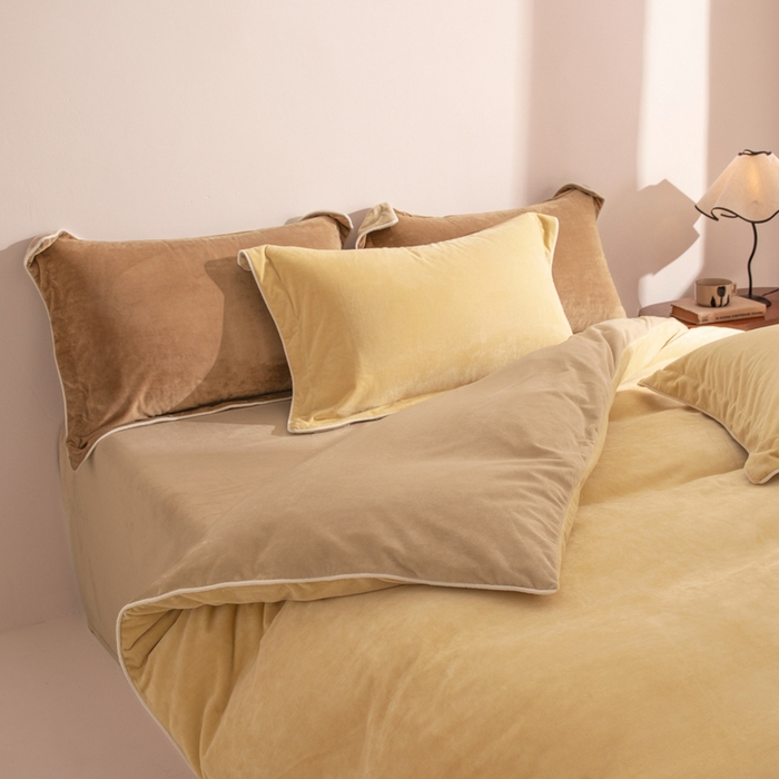 91家纺网 家纺一手货源 找家纺 安力森/诚臻酒店用品 2025新款麻绳婴儿绒四件套 秋冬加厚亲肤保暖卧室床品套件（280克） 乳酪-米咖