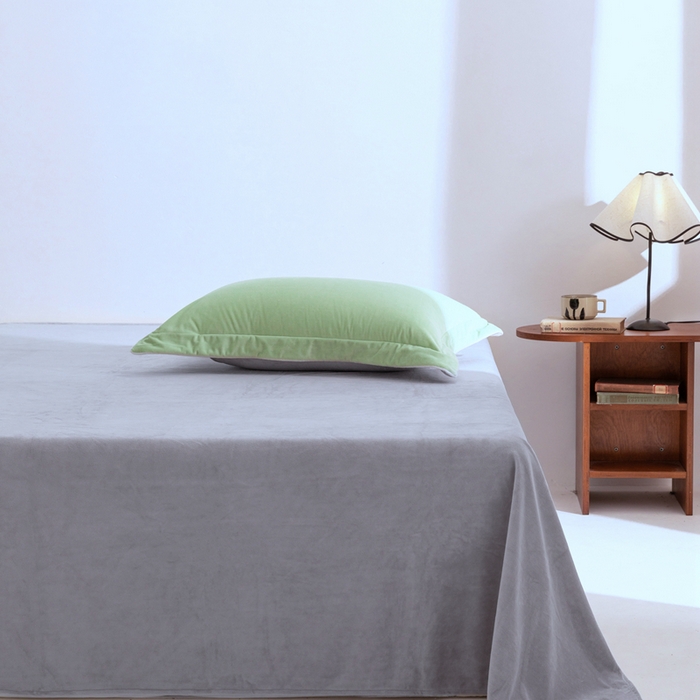 91家纺网 家纺一手货源 找家纺 安力森/诚臻酒店用品 2025新款麻绳婴儿绒四件套 秋冬加厚亲肤保暖卧室床品套件（280克） 芽绿-浅灰