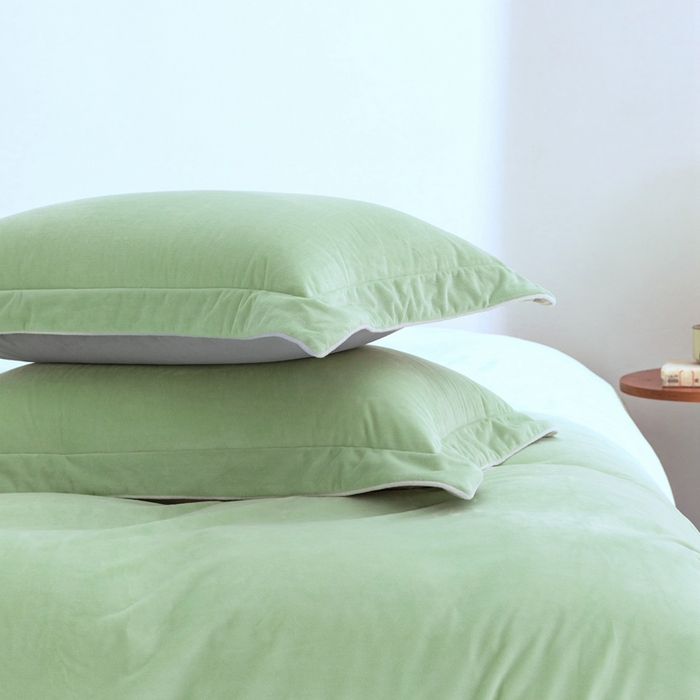 91家纺网 家纺一手货源 找家纺 安力森/诚臻酒店用品 2025新款麻绳婴儿绒四件套 秋冬加厚亲肤保暖卧室床品套件（280克） 芽绿-浅灰