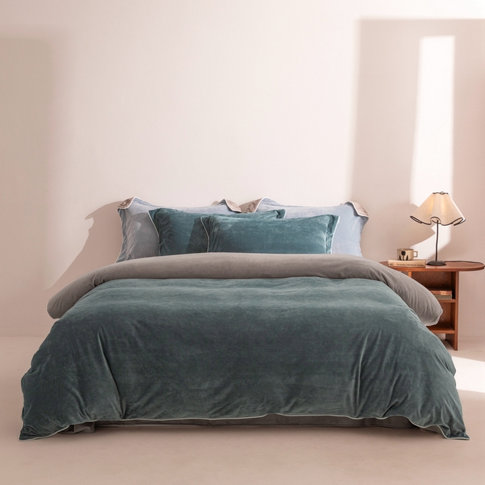 安力森/诚臻酒店用品 2025新款麻绳婴儿绒四件套 秋冬加厚亲肤保暖卧室床品套件（280克） 神秘灰-浅灰