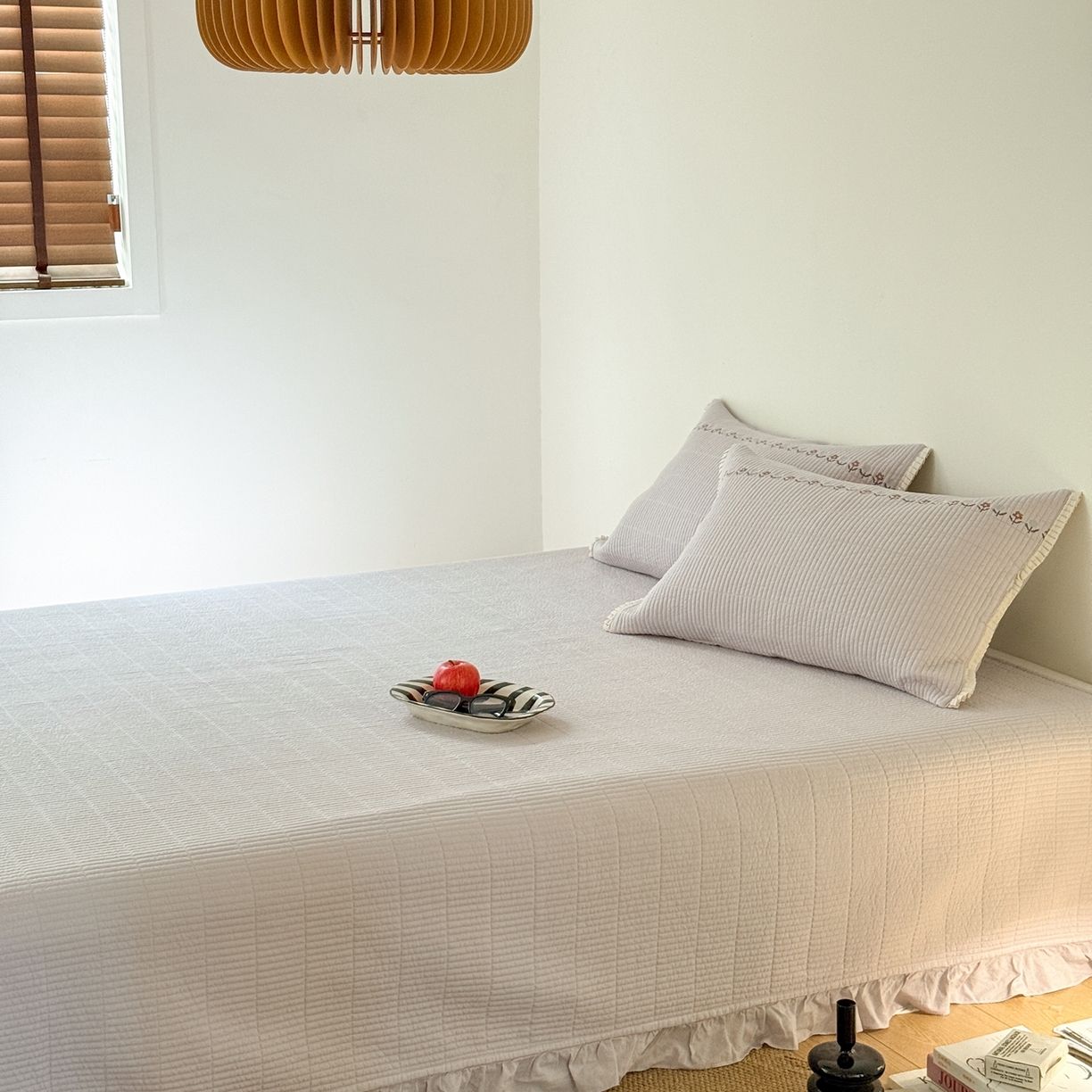 91家纺网 家纺一手货源 找家纺 汇庭 2025秋冬新款花田小趣床盖三件套+花研春秋被 床盖-花田小趣紫