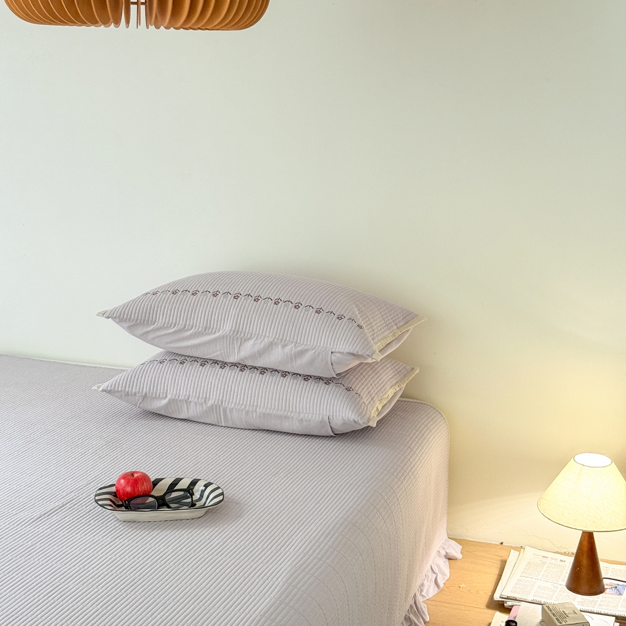 91家纺网 家纺一手货源 找家纺 汇庭 2025秋冬新款花田小趣床盖三件套+花研春秋被 床盖-花田小趣紫