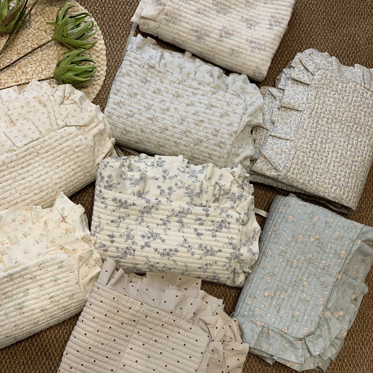 91家纺网 家纺一手货源 找家纺 （总）汇庭 2025秋冬新款芳菲庄园床盖三件套系列