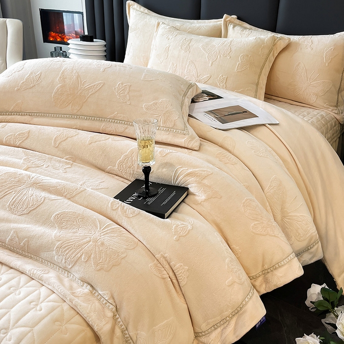 91家纺网 家纺一手货源 找家纺 （总）妮恒美家纺 2025新款10斤床盖款牛奶绒四件套（控价最低价不得低于198）