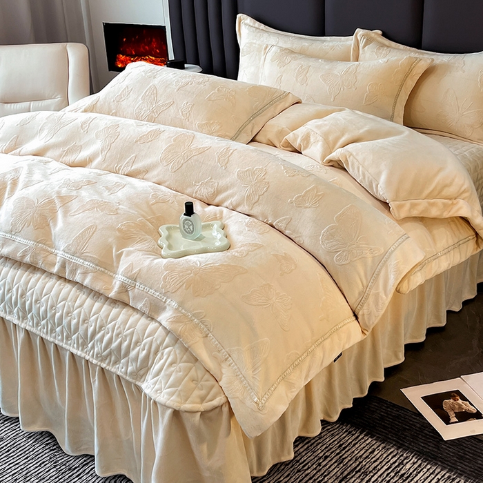 91家纺网 家纺一手货源 找家纺 （总）妮恒美家纺 2025新款10斤床盖款牛奶绒四件套（控价最低价不得低于198）