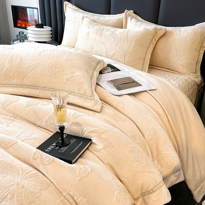 91家纺网 家纺一手货源 找家纺 （总）妮恒美家纺 2025新款10斤床盖款牛奶绒四件套（控价最低价不得低于198）