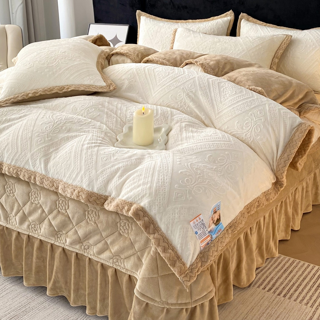 91家纺网 家纺一手货源 找家纺 （总）妮恒美家纺 2025新款10斤床盖款牛奶绒四件套（控价最低价不得低于198）