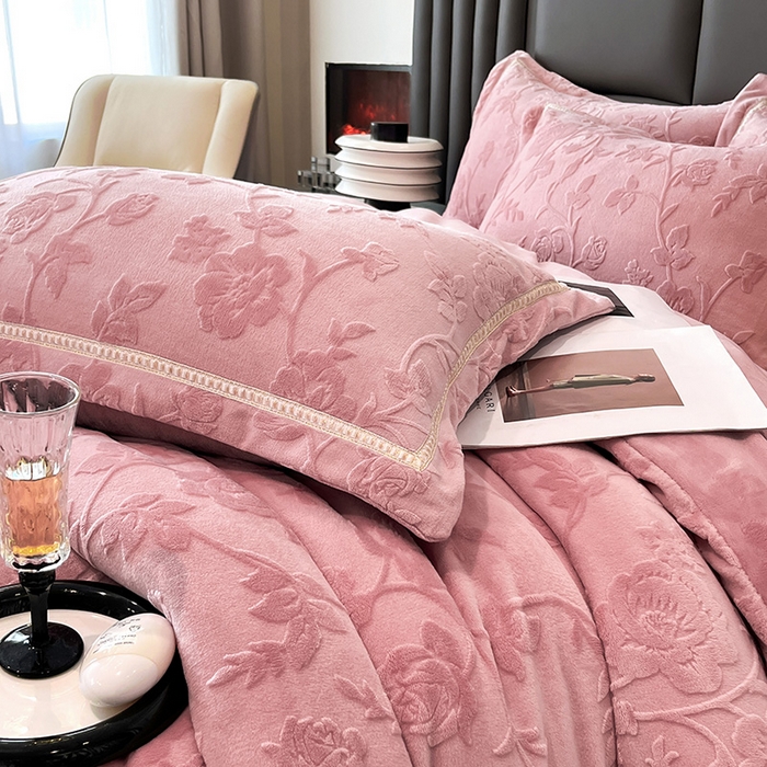 91家纺网 家纺一手货源 找家纺 妮恒美家纺 2025新款10斤床盖款牛奶绒四件套（控价最低价不得低于198） 床盖款-豆沙