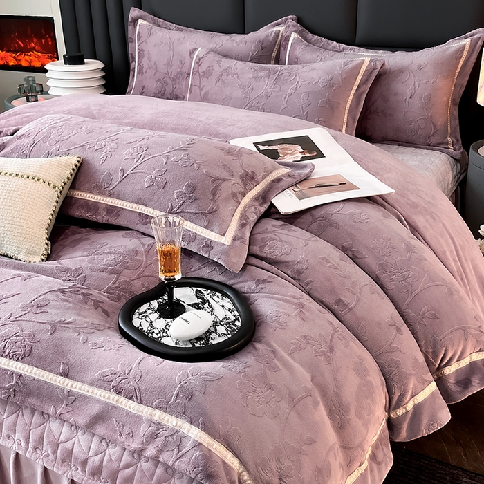 妮恒美家纺 2025新款10斤床盖款牛奶绒四件套（控价最低价不得低于198） 床盖款-玫瑰紫
