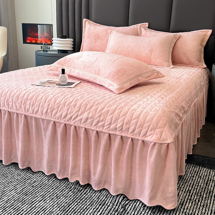 91家纺网 家纺一手货源 找家纺 妮恒美家纺 2025新款10斤床盖款牛奶绒四件套（控价最低价不得低于198） 床盖款-暖心玉