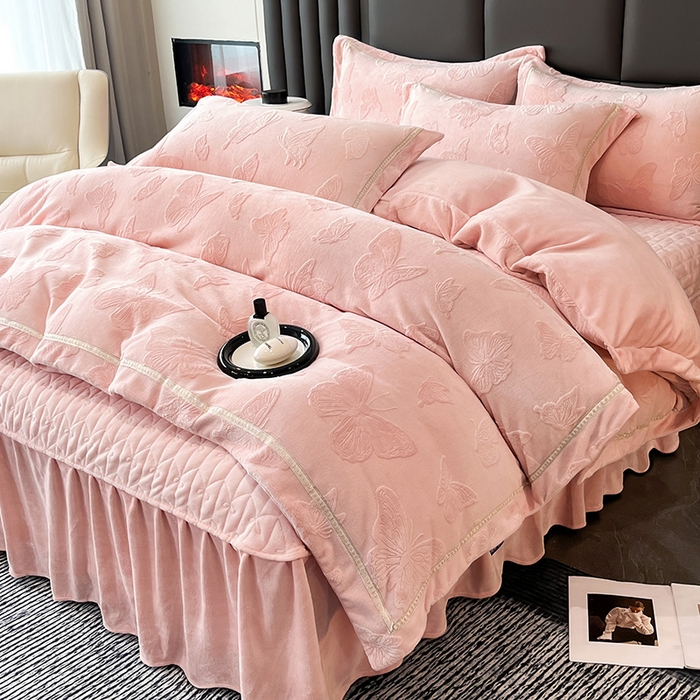 91家纺网 家纺一手货源 找家纺 妮恒美家纺 2025新款10斤床盖款牛奶绒四件套（控价最低价不得低于198） 床盖款-暖心玉