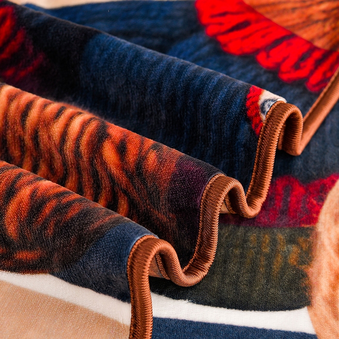 91家纺网 家纺一手货源 找家纺 妮恒美 2025新款牛奶绒印花床裙款四件套法莱绒四件套珊瑚金貂绒四件套 酷酷熊