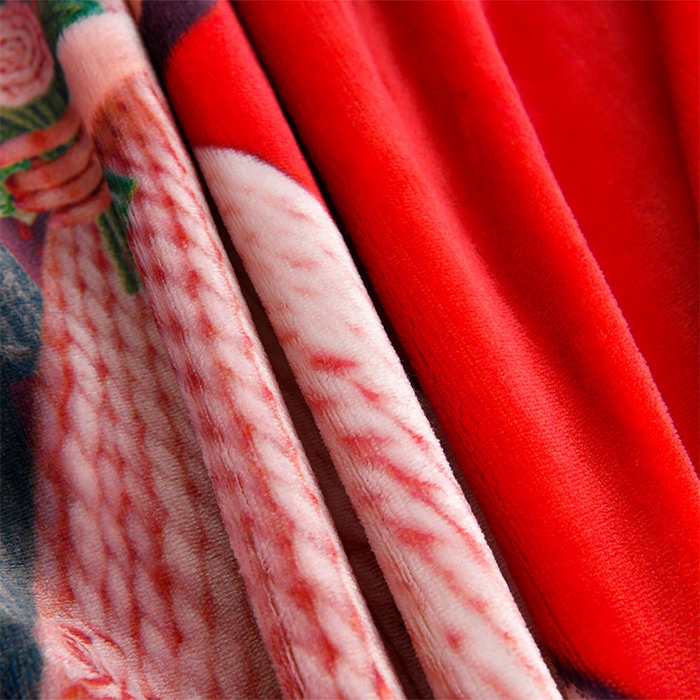 91家纺网 家纺一手货源 找家纺 妮恒美 2025新款牛奶绒印花床裙款四件套法莱绒四件套珊瑚金貂绒四件套 相亲相爱