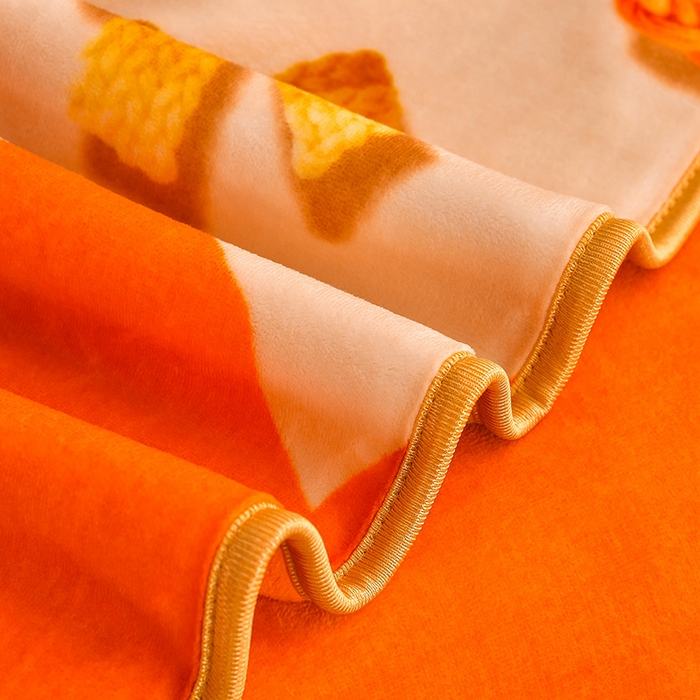 91家纺网 家纺一手货源 找家纺  妮恒美 2025新款牛奶绒印花床裙款四件套法莱绒四件套珊瑚金貂绒四件套 杏运一生