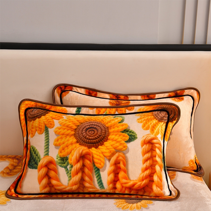 91家纺网 家纺一手货源 找家纺 妮恒美 2025新款牛奶绒印花床裙款四件套法莱绒四件套珊瑚金貂绒四件套 一举夺葵