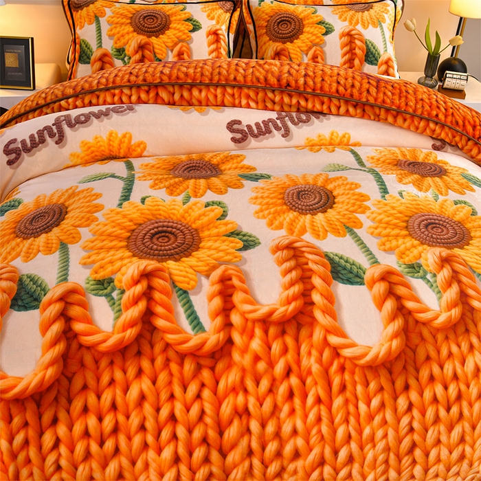 91家纺网 家纺一手货源 找家纺 妮恒美 2025新款牛奶绒印花床裙款四件套法莱绒四件套珊瑚金貂绒四件套 一举夺葵