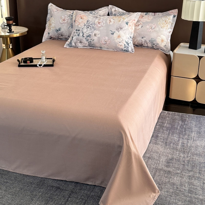 91家纺网 家纺一手货源 找家纺 桔禾家纺 2025新款田园花卉小清新直播加厚植物羊绒四件套高克重磨毛跨境四件套 大量现货 思叶情怀