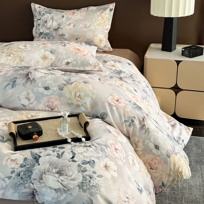 91家纺网 家纺一手货源 找家纺 桔禾家纺 2025新款田园花卉小清新直播加厚植物羊绒四件套高克重磨毛跨境四件套 大量现货 思叶情怀