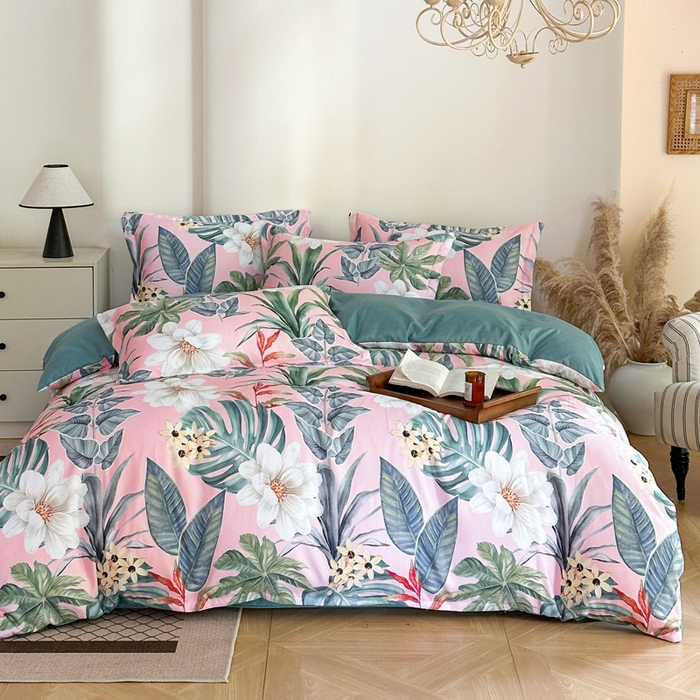 91家纺网 家纺一手货源 找家纺 桔禾家纺 2025新款田园花卉小清新直播加厚植物羊绒四件套高克重磨毛跨境四件套 大量现货 花涧如梦