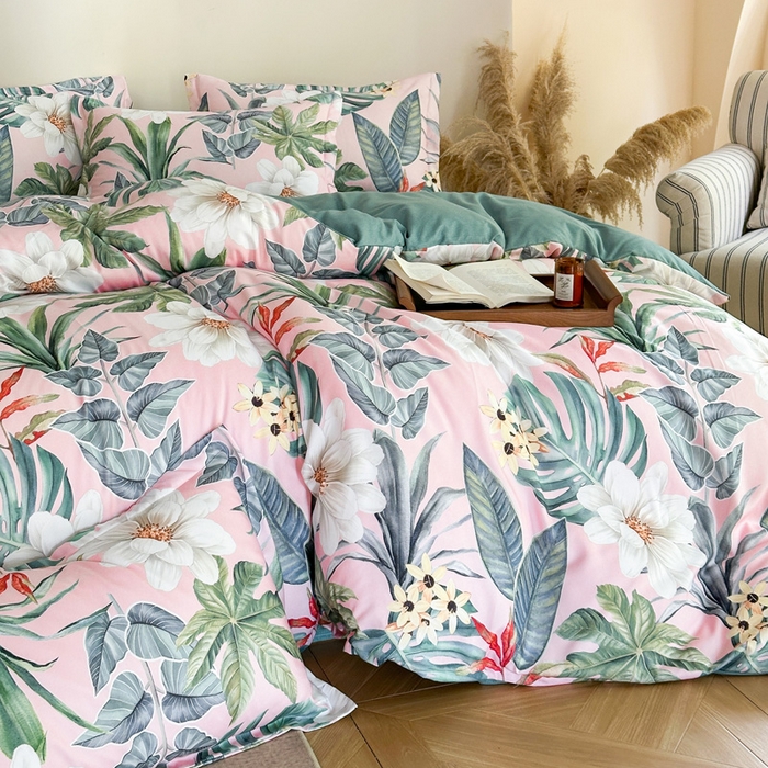 91家纺网 家纺一手货源 找家纺 桔禾家纺 2025新款田园花卉小清新直播加厚植物羊绒四件套高克重磨毛跨境四件套 大量现货 花涧如梦