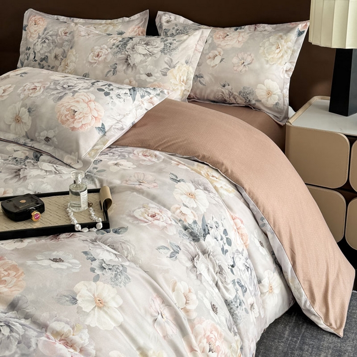 91家纺网 家纺一手货源 找家纺 桔禾家纺 2025新款田园花卉小清新直播加厚植物羊绒四件套高克重磨毛跨境四件套 大量现货 思叶情怀