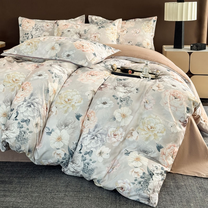 91家纺网 家纺一手货源 找家纺 桔禾家纺 2025新款田园花卉小清新直播加厚植物羊绒四件套高克重磨毛跨境四件套 大量现货 思叶情怀