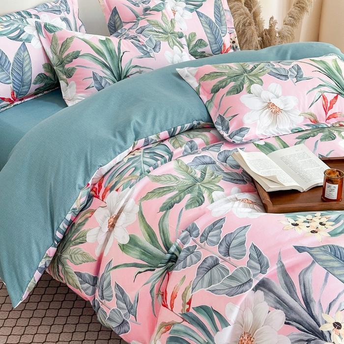 91家纺网 家纺一手货源 找家纺 桔禾家纺 2025新款田园花卉小清新直播加厚植物羊绒四件套高克重磨毛跨境四件套 大量现货 花涧如梦