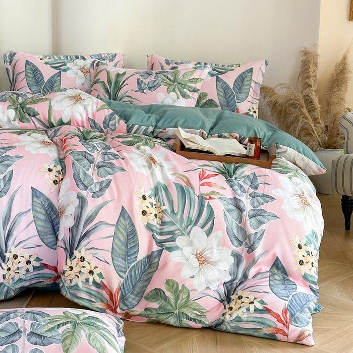 91家纺网 家纺一手货源 找家纺 桔禾家纺 2025新款田园花卉小清新直播加厚植物羊绒四件套高克重磨毛跨境四件套 大量现货 花涧如梦