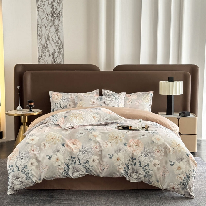 91家纺网 家纺一手货源 找家纺 桔禾家纺 2025新款田园花卉小清新直播加厚植物羊绒四件套高克重磨毛跨境四件套 大量现货 思叶情怀