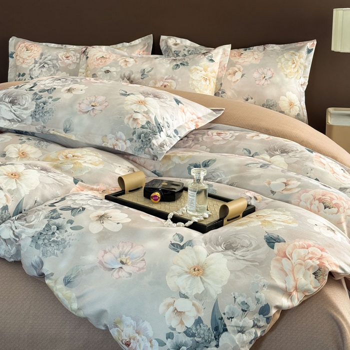 91家纺网 家纺一手货源 找家纺 桔禾家纺 2025新款田园花卉小清新直播加厚植物羊绒四件套高克重磨毛跨境四件套 大量现货 思叶情怀