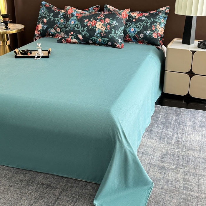 91家纺网 家纺一手货源 找家纺 桔禾家纺 2025新款田园花卉小清新直播加厚植物羊绒四件套高克重磨毛跨境四件套 大量现货 漫花语梦