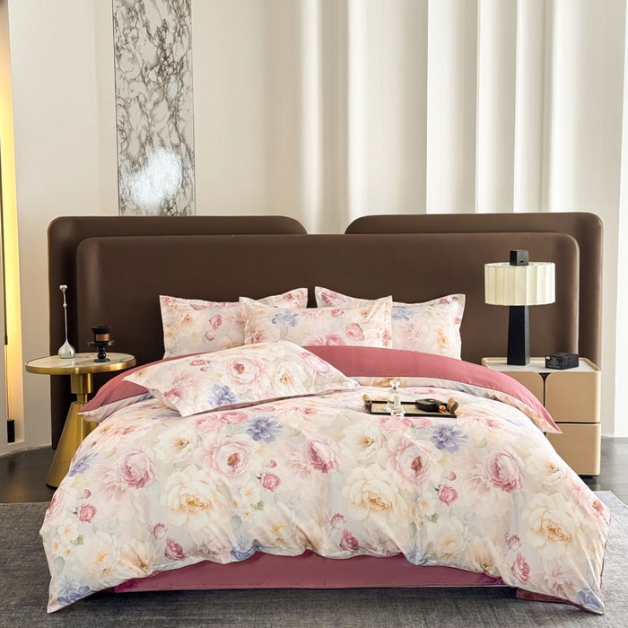 91家纺网 家纺一手货源 找家纺 桔禾家纺 2025新款田园花卉小清新直播加厚植物羊绒四件套高克重磨毛跨境四件套 大量现货 爱在深秋