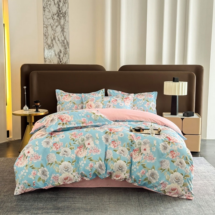 91家纺网 家纺一手货源 找家纺 桔禾家纺 2025新款田园花卉小清新直播加厚植物羊绒四件套高克重磨毛跨境四件套 大量现货 爱情花语