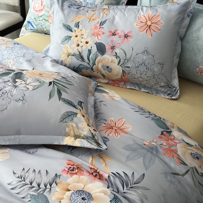 91家纺网 家纺一手货源 找家纺 桔禾家纺 2025新款田园花卉小清新直播加厚植物羊绒四件套高克重磨毛跨境四件套 大量现货 花开倾城