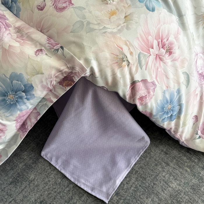 91家纺网 家纺一手货源 找家纺 桔禾家纺 2025新款田园花卉小清新直播加厚植物羊绒四件套高克重磨毛跨境四件套 大量现货 暗香浮动