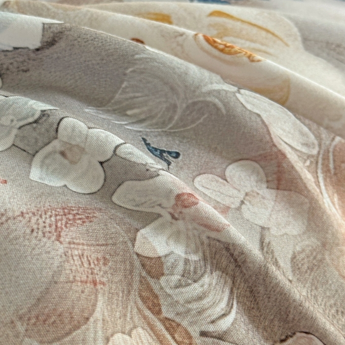 91家纺网 家纺一手货源 找家纺 桔禾家纺 2025新款田园花卉小清新直播加厚植物羊绒四件套高克重磨毛跨境四件套 大量现货 赛里木花