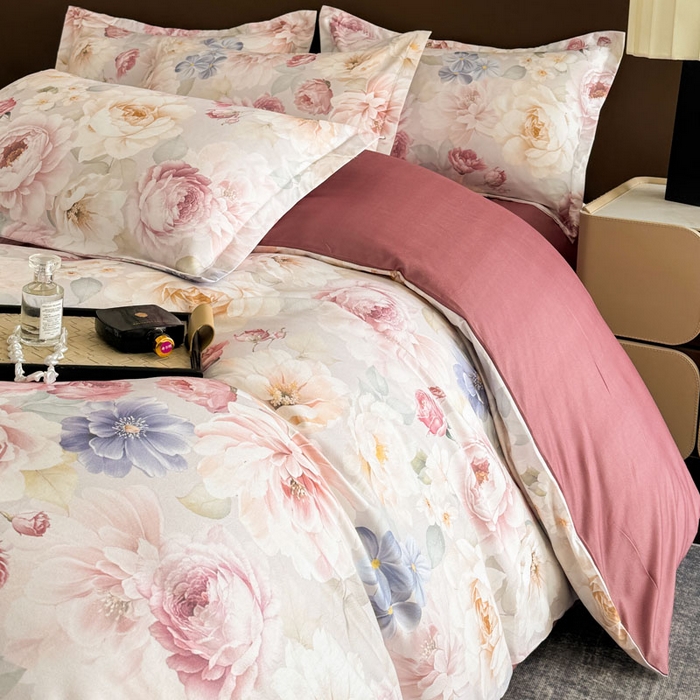 91家纺网 家纺一手货源 找家纺 桔禾家纺 2025新款田园花卉小清新直播加厚植物羊绒四件套高克重磨毛跨境四件套 大量现货 爱在深秋