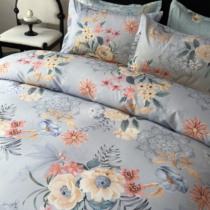 91家纺网 家纺一手货源 找家纺 桔禾家纺 2025新款田园花卉小清新直播加厚植物羊绒四件套高克重磨毛跨境四件套 大量现货 花开倾城