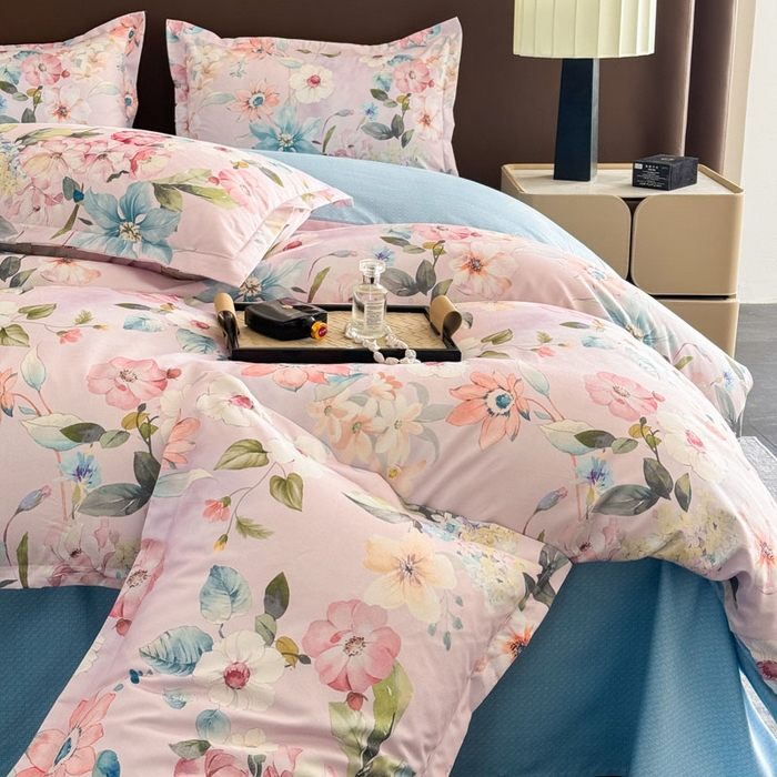 91家纺网 家纺一手货源 找家纺 桔禾家纺 2025新款田园花卉小清新直播加厚植物羊绒四件套高克重磨毛跨境四件套 大量现货 丝意绵绵