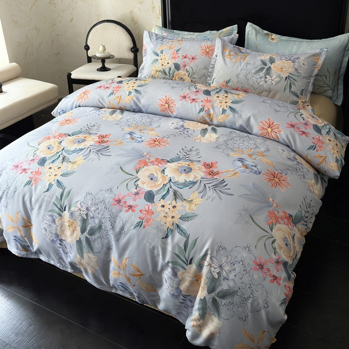 91家纺网 家纺一手货源 找家纺 桔禾家纺 2025新款田园花卉小清新直播加厚植物羊绒四件套高克重磨毛跨境四件套 大量现货 花开倾城