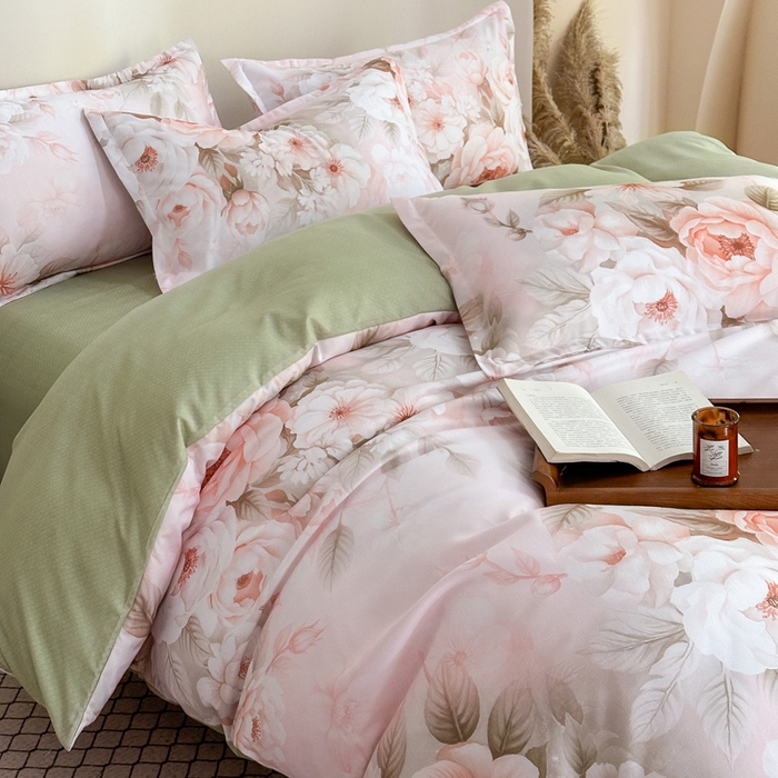 91家纺网 家纺一手货源 找家纺 桔禾家纺 2025新款田园花卉小清新直播加厚植物羊绒四件套高克重磨毛跨境四件套 大量现货 繁花春城