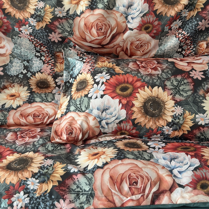 91家纺网 家纺一手货源 找家纺 桔禾家纺 2025新款田园花卉小清新直播加厚植物羊绒四件套高克重磨毛跨境四件套 大量现货 向阳花开