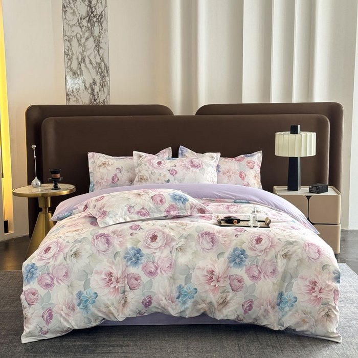 91家纺网 家纺一手货源 找家纺 桔禾家纺 2025新款田园花卉小清新直播加厚植物羊绒四件套高克重磨毛跨境四件套 大量现货 暗香浮动